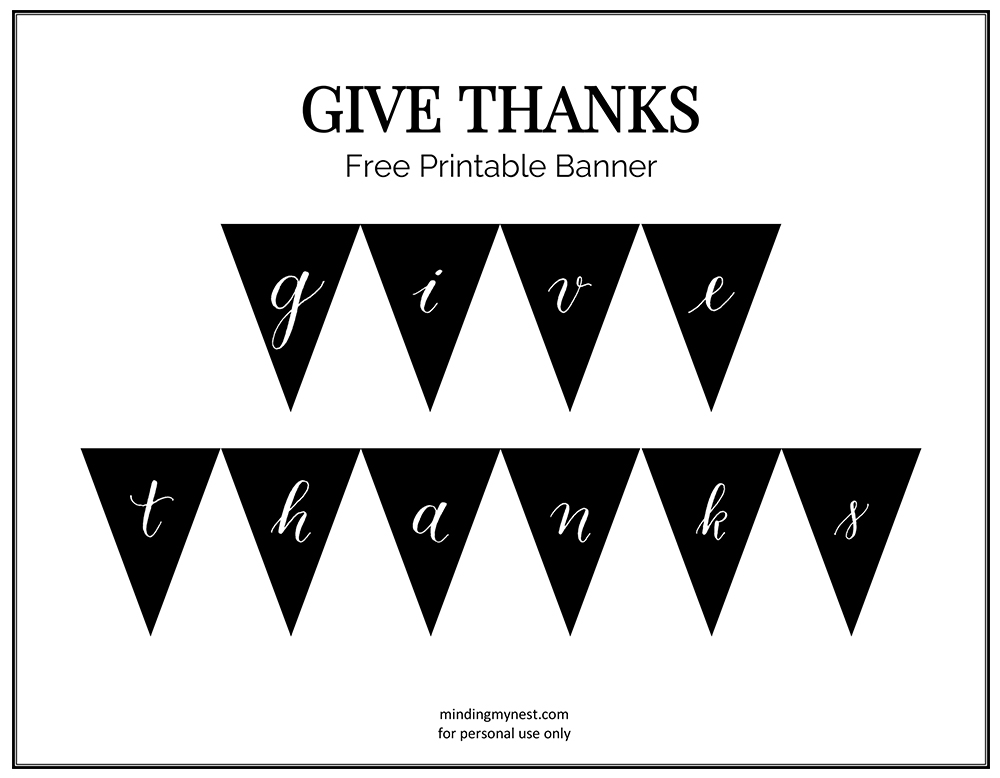 give thanks banner printable