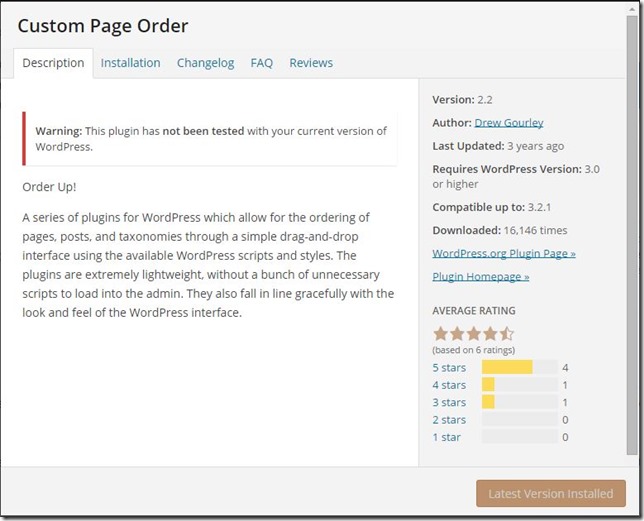 custom page order