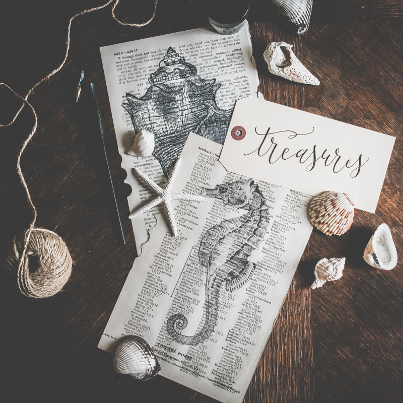 photo & seashell mobile craft project